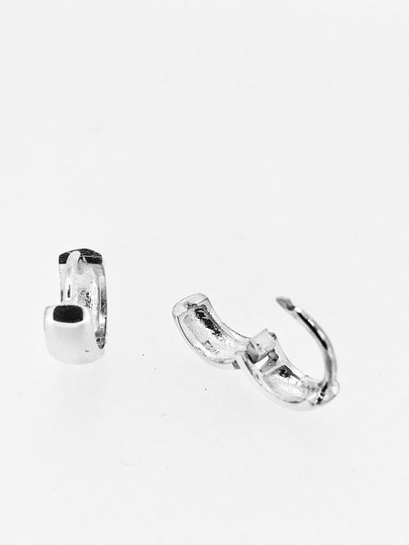 Silver huggie hoop earrings