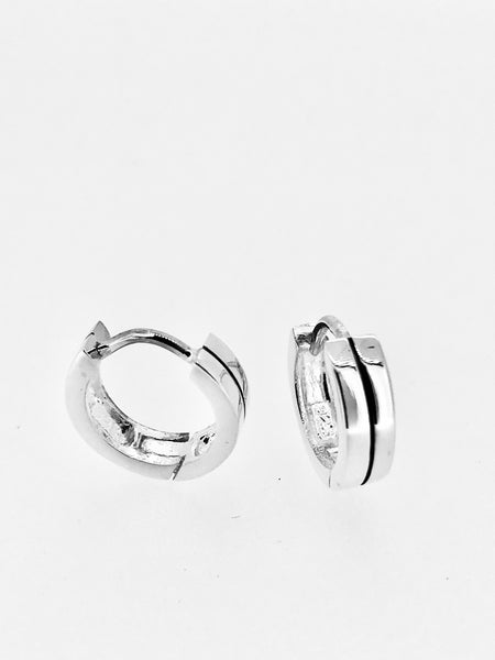 Silver huggie hoop earrings