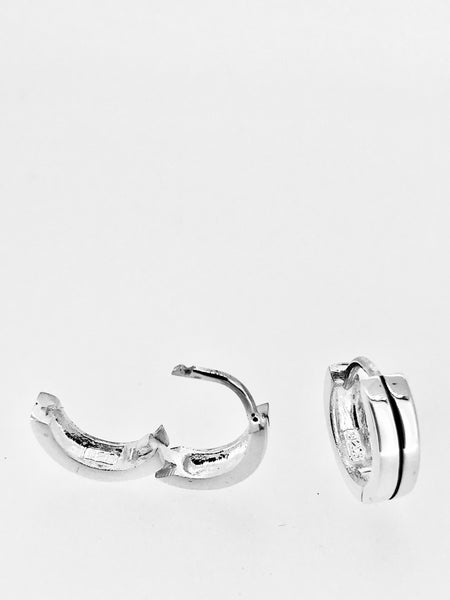 Silver huggie hoop earrings