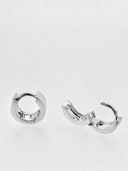 Silver huggie hoop earrings