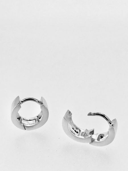 Silver huggie hoop earrings
