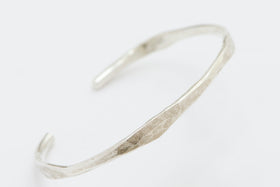 Open cuff silver bangle