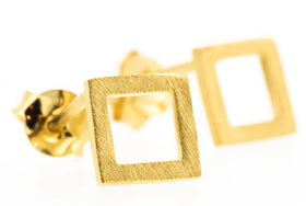 Gold stud earrings