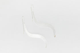 Curly-wurly matt sterling silver drop earrings
