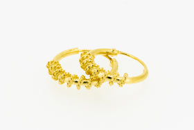 Gold hoop earrings ball-style