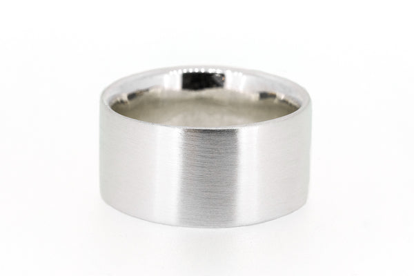 Flat court style ring, wide 12mm bands