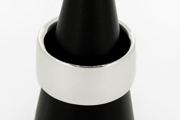 Flat court style ring, wide 12mm bands