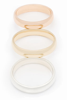 Court profile 9-carat gold bands.
